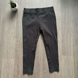 LOFT Black and White Pinstripe Leggings